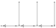 Сантехнические кабины установлены в угол: количество разделительных стенок равно кабинам